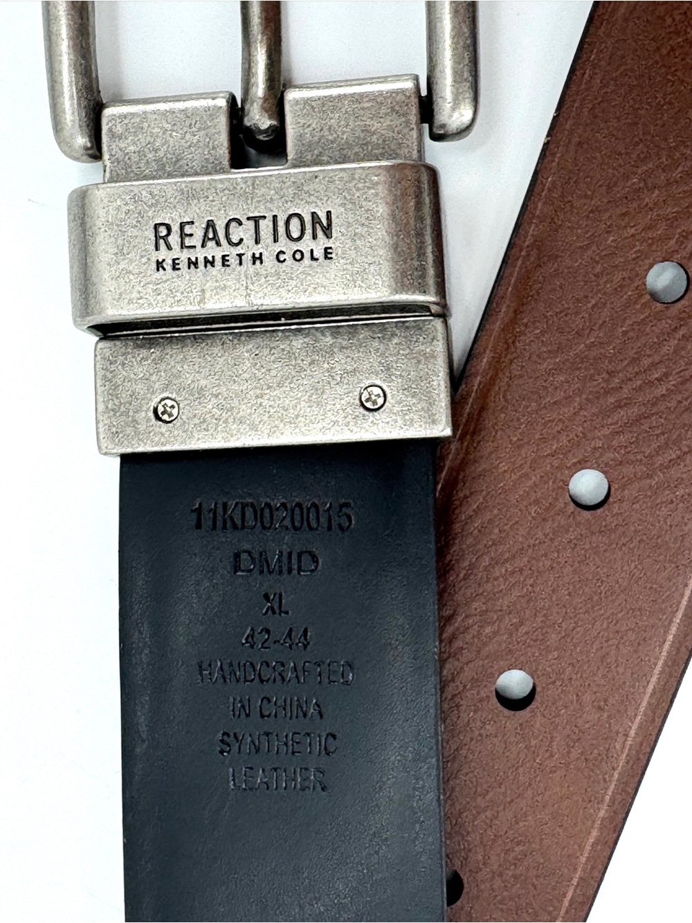 Kennth Cole XL Reversible Black/Brown Faux Leather Belt